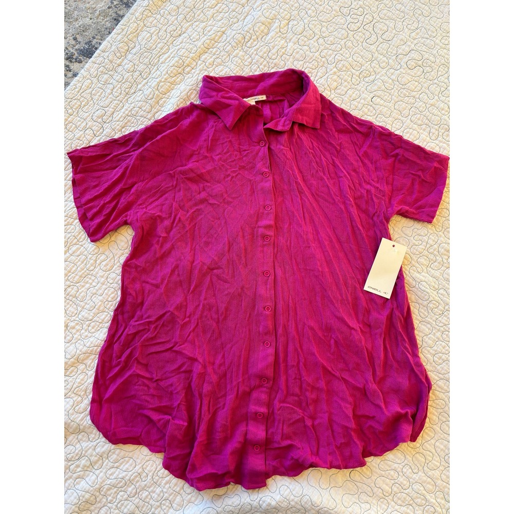 O'Neill Saltwater Solids Carlee Button Up Dress Cover Up Size Small #215